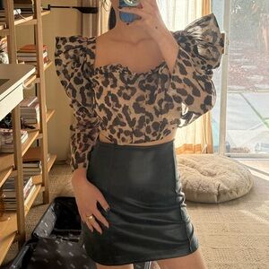 Cheetah leopard blouse